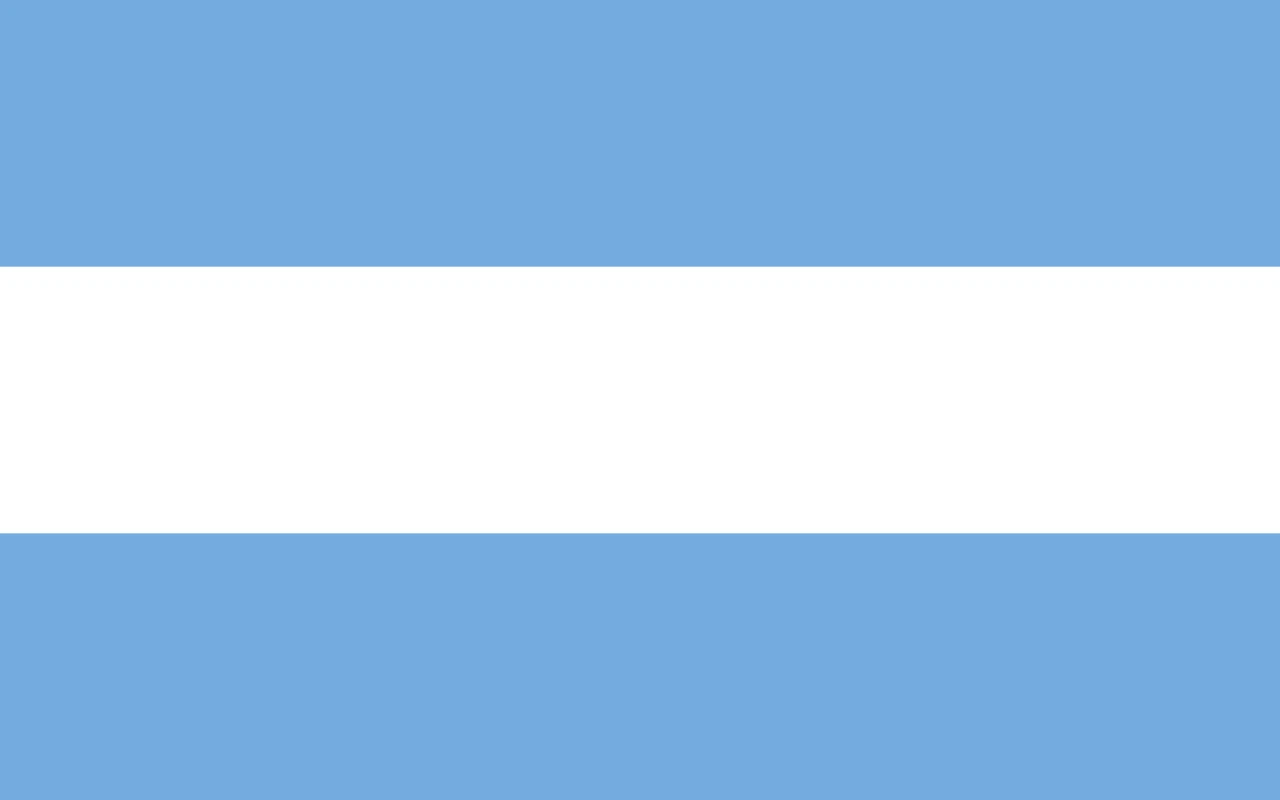 Bandera con tres franjas horizontales, celeste, blanca y celeste