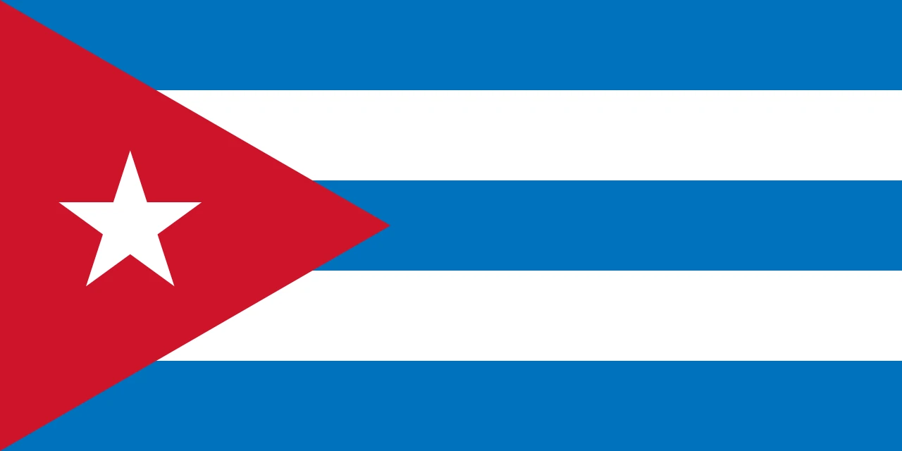 Flag of Cuba from 1902-1906, with stripes of a lighter blue than the current one