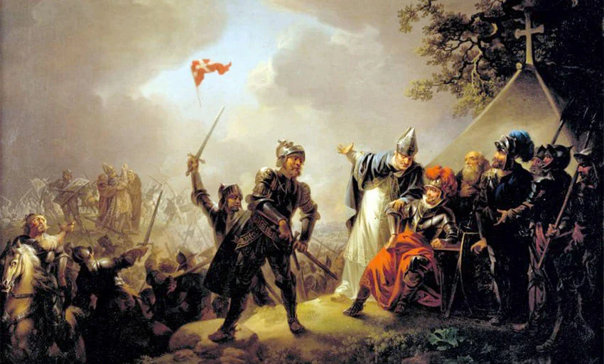 Bandera de Dinamarca año 1219