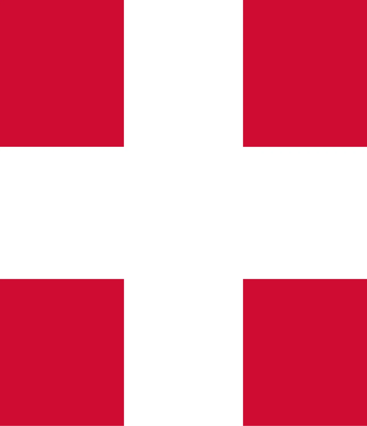 Red standard with a white cross in the centre