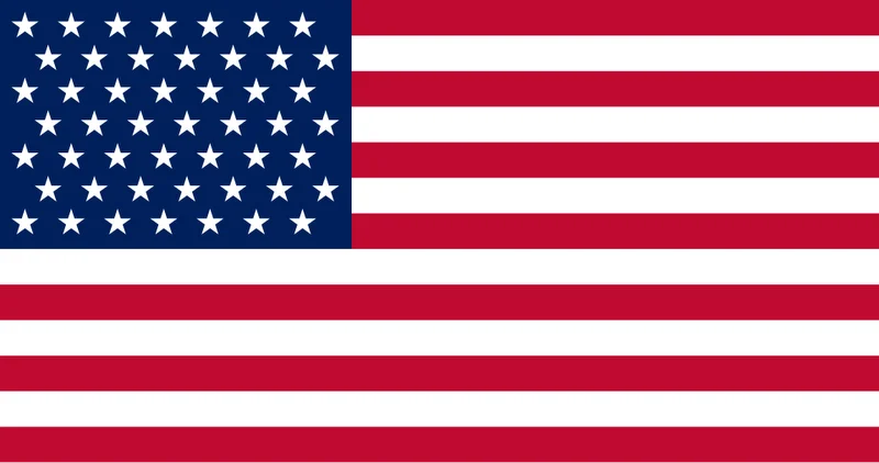 Flag of thirteen stripes and 49 stars