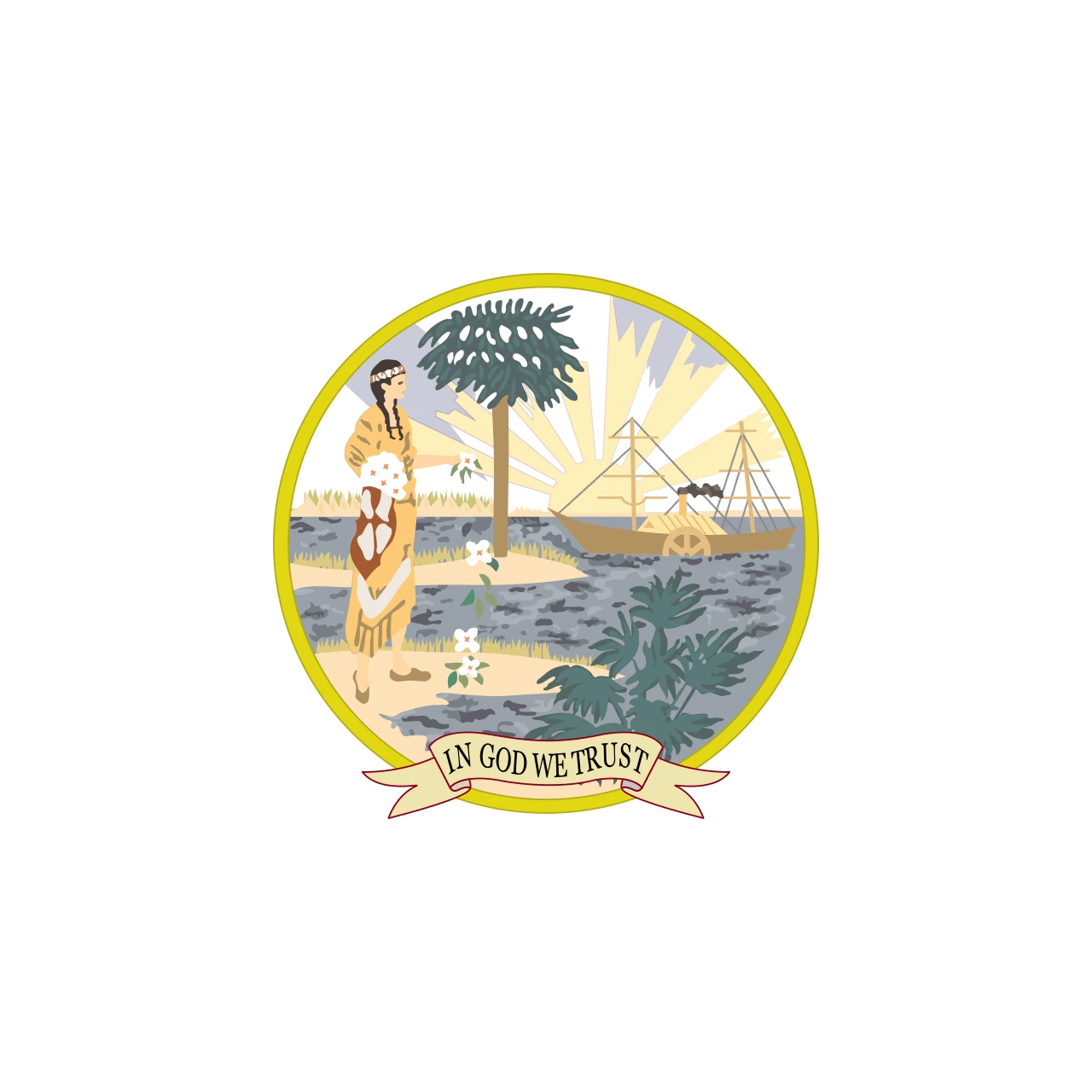 Bandera blanca amb el segell de Florida al centre