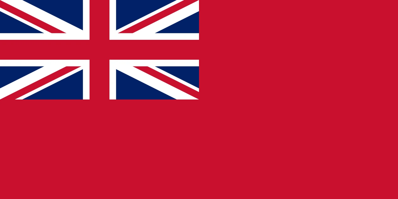British red flag with the Union Jack in the upper corner