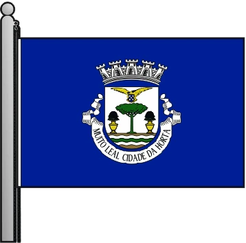 Proposta de bandera de Horta de 1948, blava amb l’escut del faig i les gerres