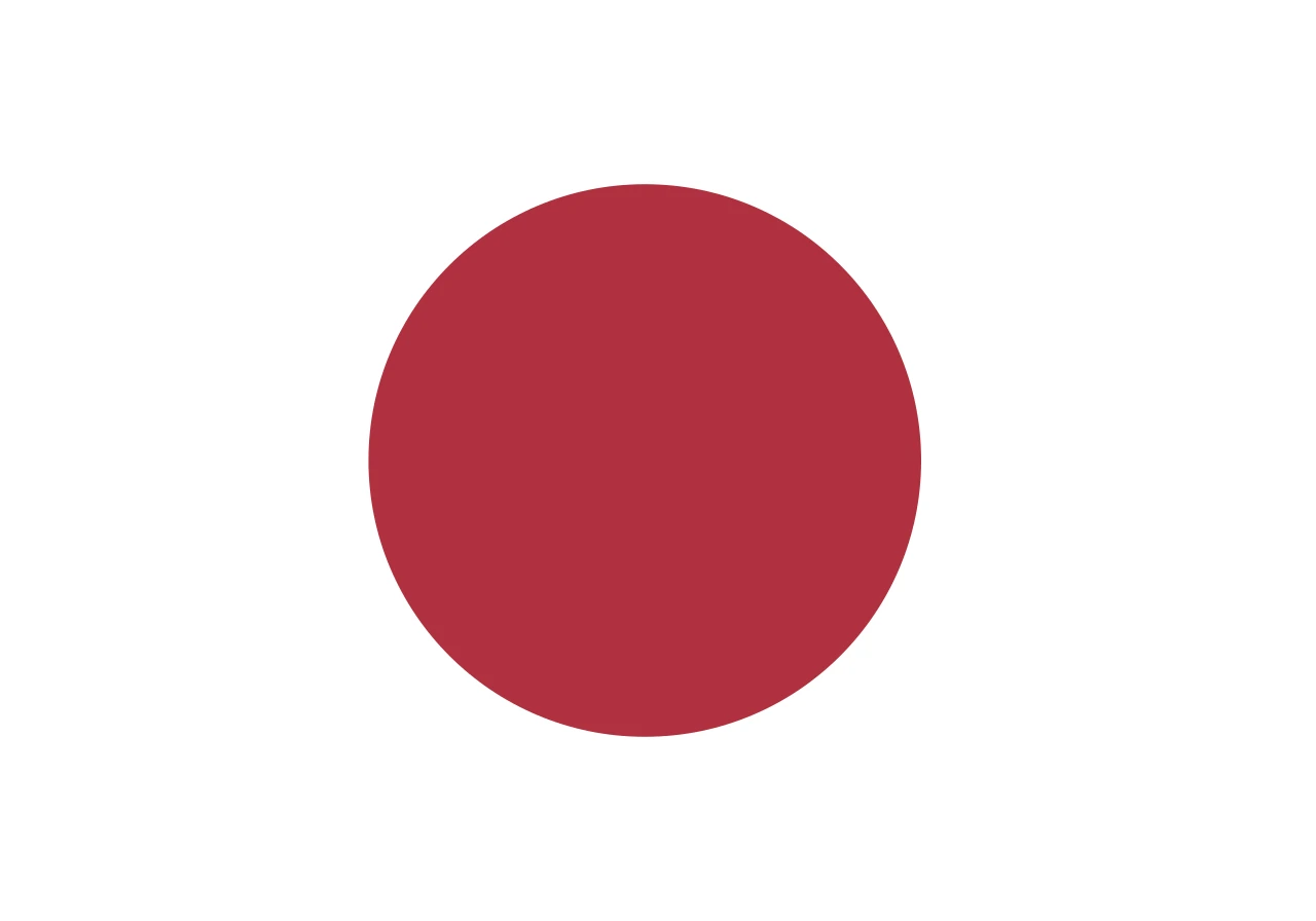 White flag with a red disc, a little longer than the current one