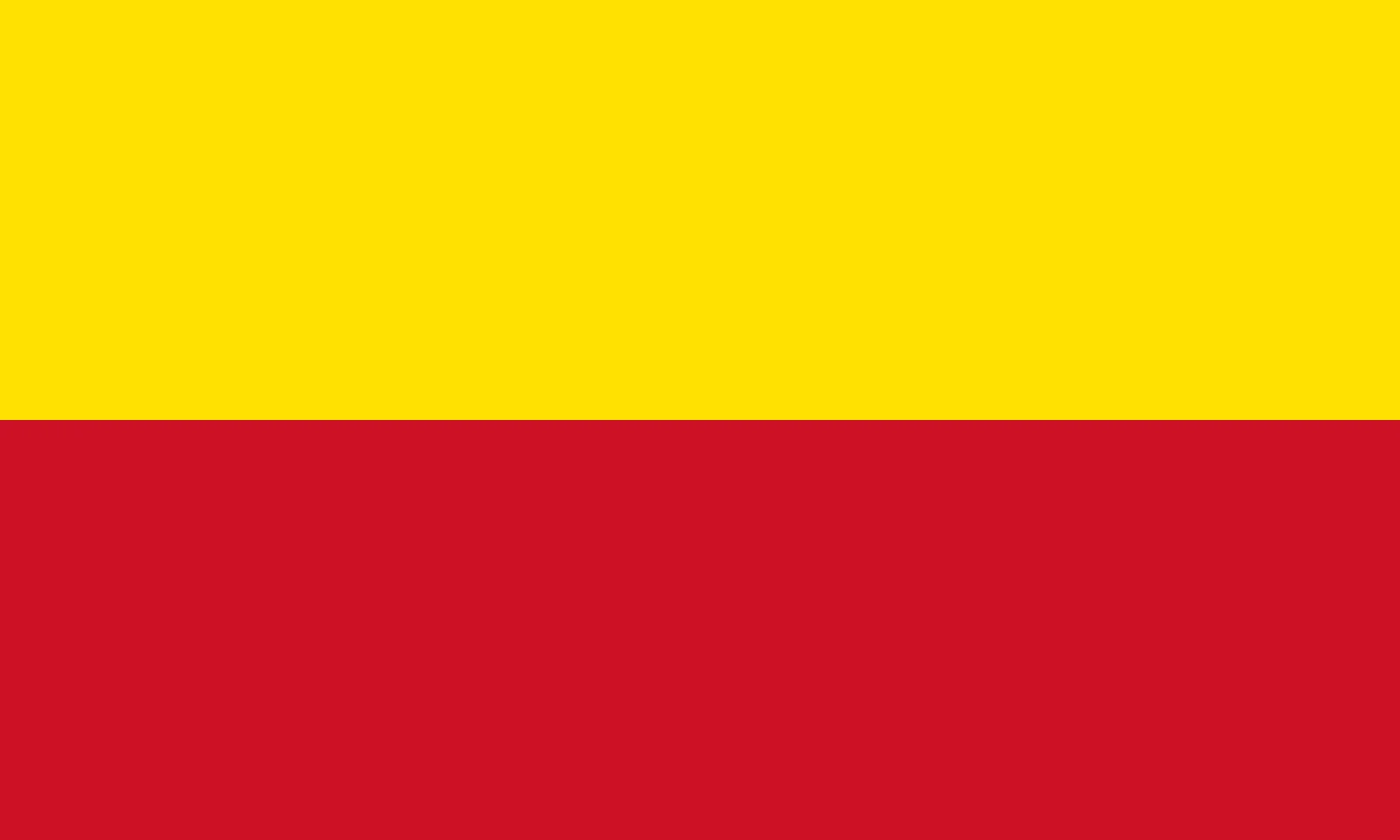 Flag with two horizontal stripes, yellow and red
