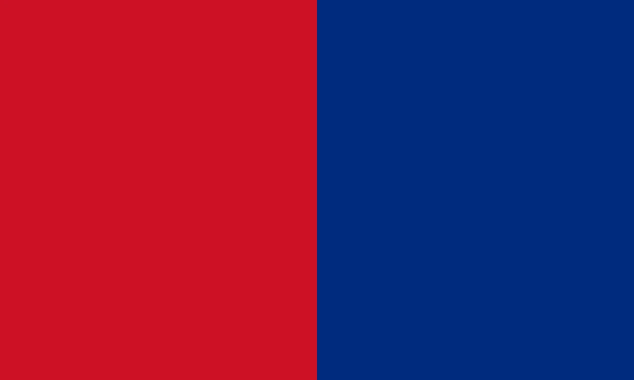 Flag with two vertical stripes, red and blue