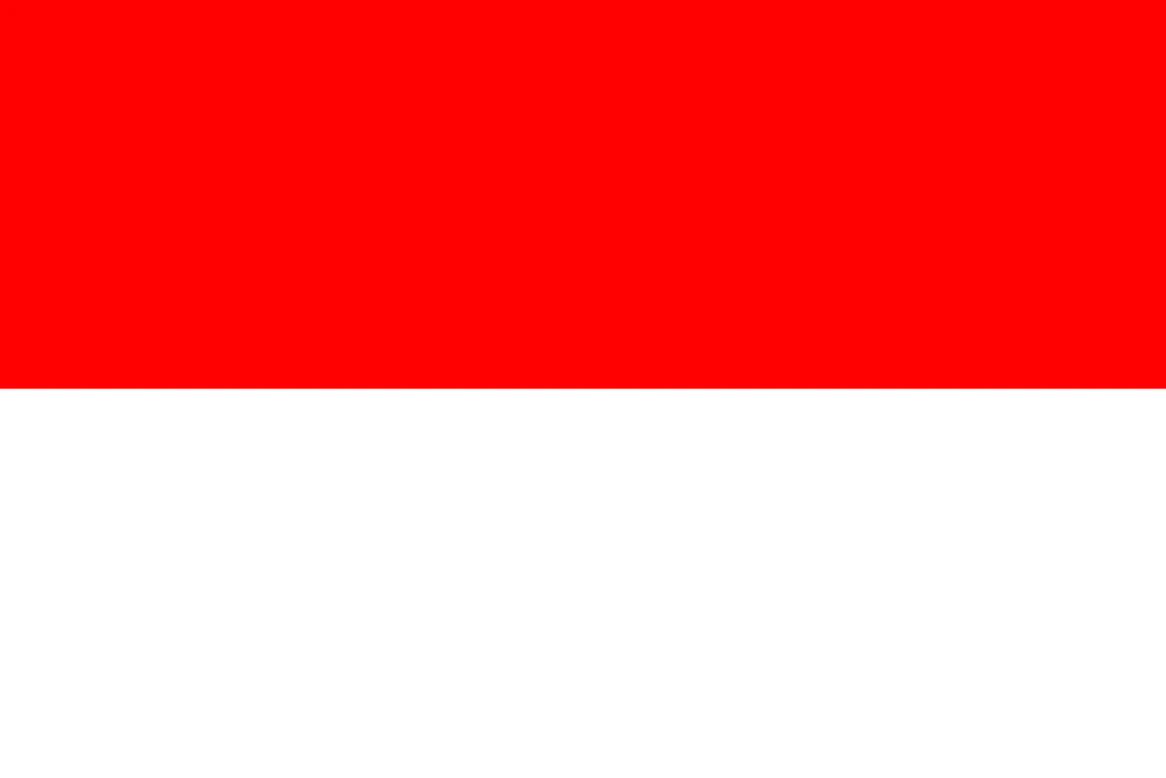 Flag of two horizontal stripes, red on top and white below
