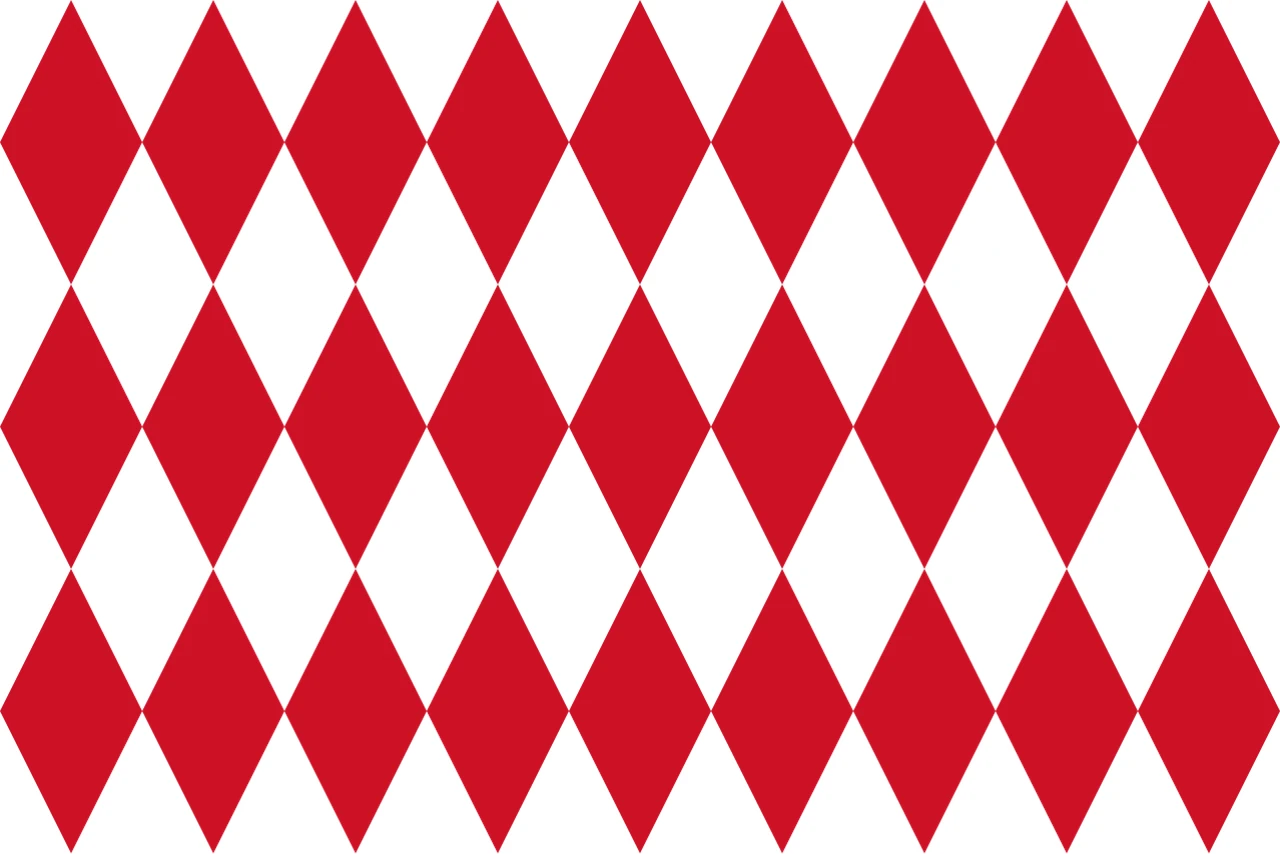 Flag covered in red and white lozenges