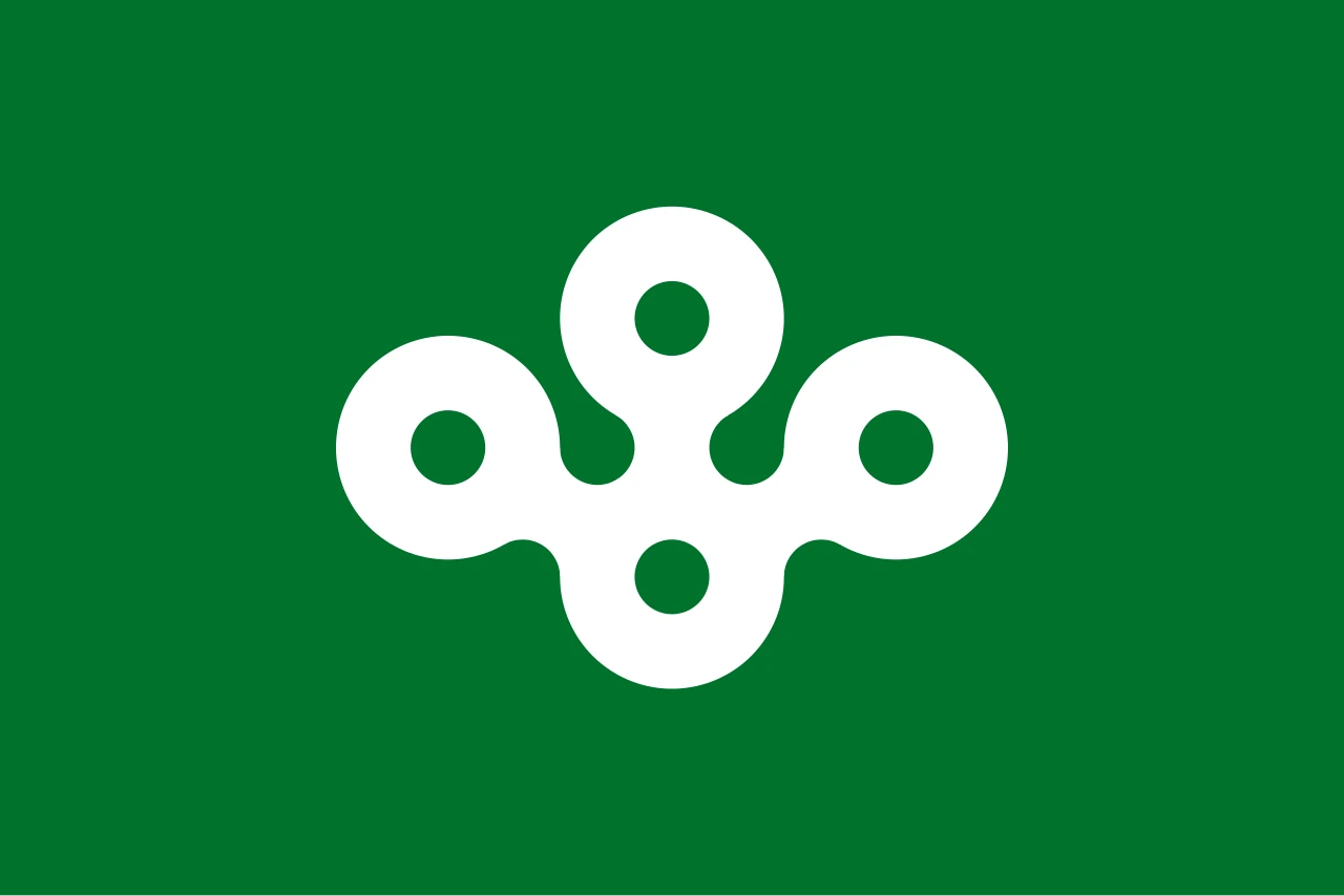 Bandera de Osaka de 1968 a 1984: calabazas blancas sobre fondo verde