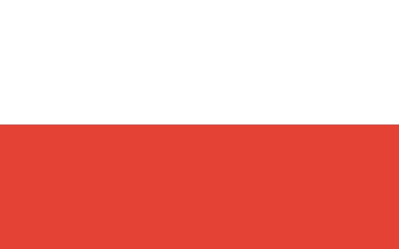 White and red flag with an orange-leaning red