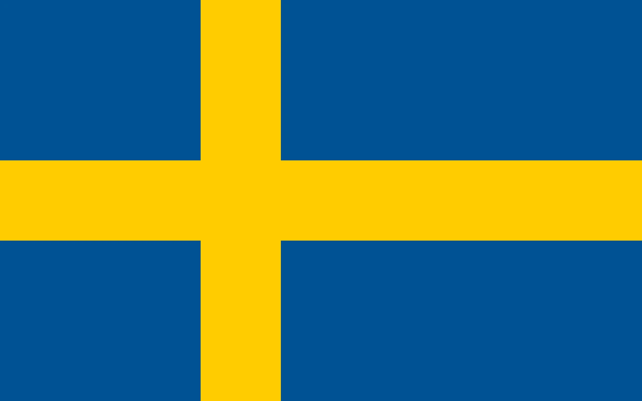 Flag of Sweden, with the Nordic cross Flag of Sweden, with the Nordic cross