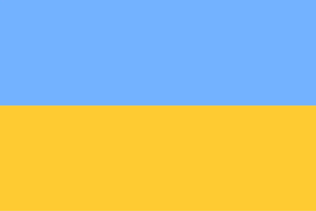Bandera con dos franjas horizontales, azul claro y amarilla